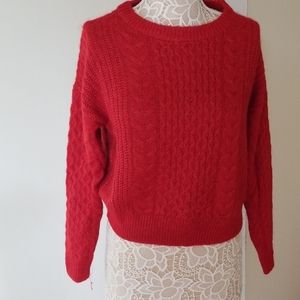 Abercrombie &Fitch Red Cropped Sweater